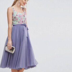 ASOS design floral embellished midi tulle skater dress 12